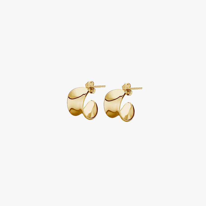 Wave mini hoops Gold in the group Earrings / Gold Earrings at SCANDINAVIAN JEWELRY DESIGN (WVE-E3XS00-G)