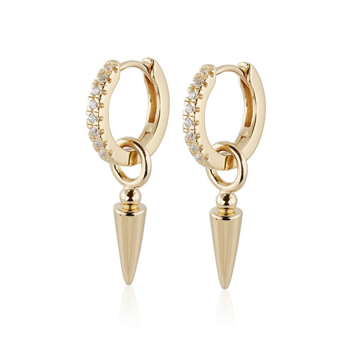 Spear of life Earrings creol Gold in the group Earrings / Gold Earrings at SCANDINAVIAN JEWELRY DESIGN (gp133)