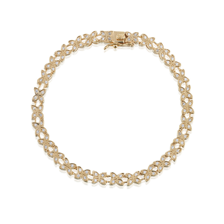 Sparkling ellipse mini T-Bracelet Gold in the group Bracelets / Gold Bracelets at SCANDINAVIAN JEWELRY DESIGN (gp36-R)