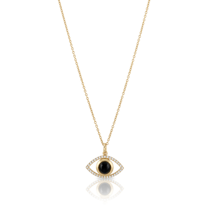 Devine eye Necklace - L (42+3cm) Gold in the group Necklaces / Gold Necklaces at SCANDINAVIAN JEWELRY DESIGN (gp54)