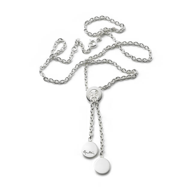Twin Dots Necklace Silver