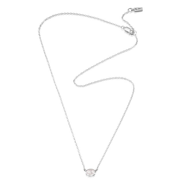 Love Bead Silver - Rose Quartz Necklaces Silver