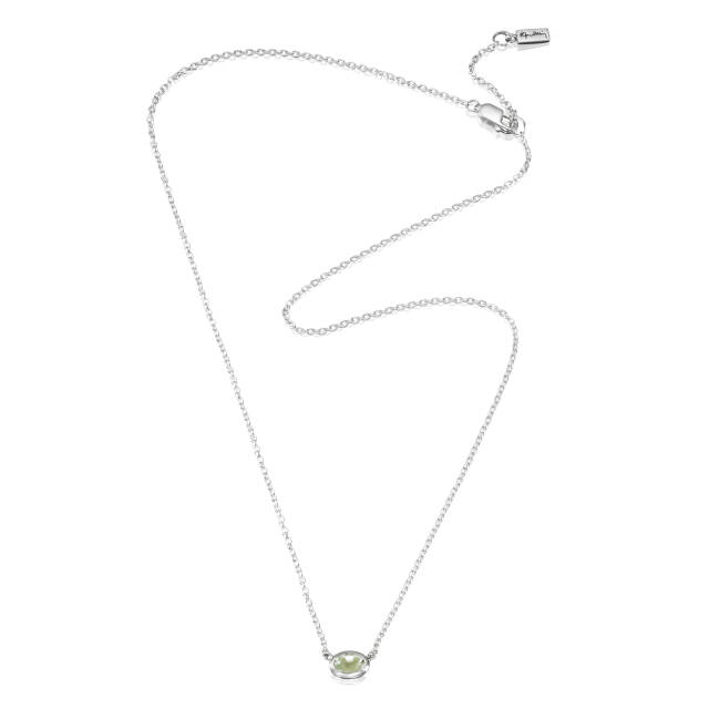 Love Bead Silver - Green Quartz Necklaces Silver
