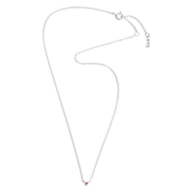 Micro Blink - Pink Sapphire Necklaces Silver 40-45 cm