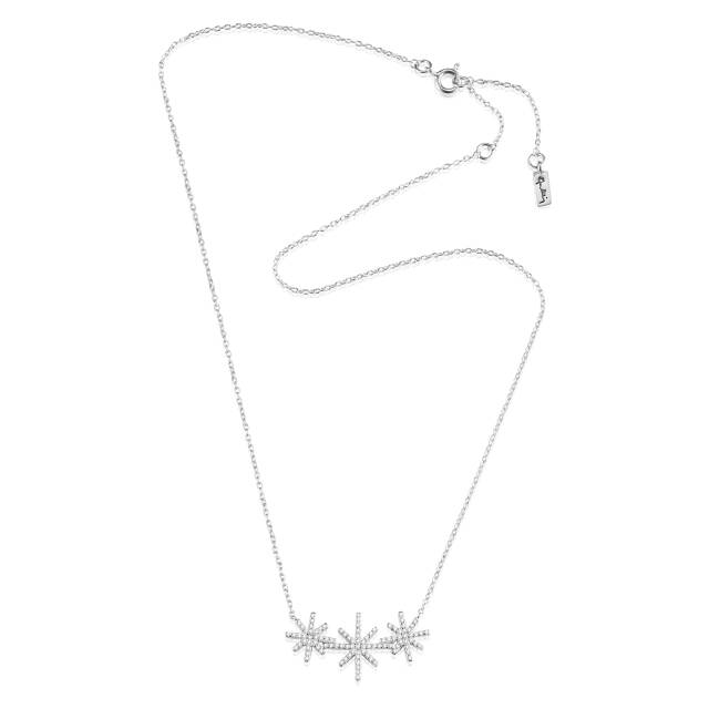 Beam & Stars Triple Necklaces Silver 42-45 cm