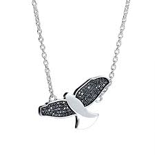 Black Bird Necklaces 42-45 cm Silver