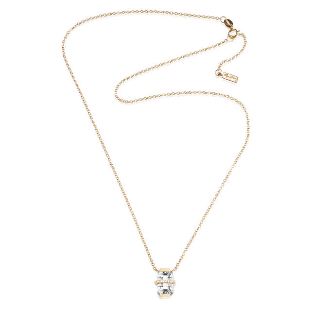 Little Bend Over - Crystal Quar Necklaces Gold 42-45 cm