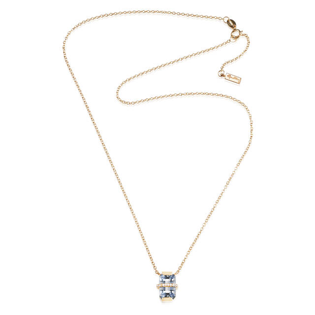 Little Bend Over - Aquamarine Necklaces Gold 42-45 cm