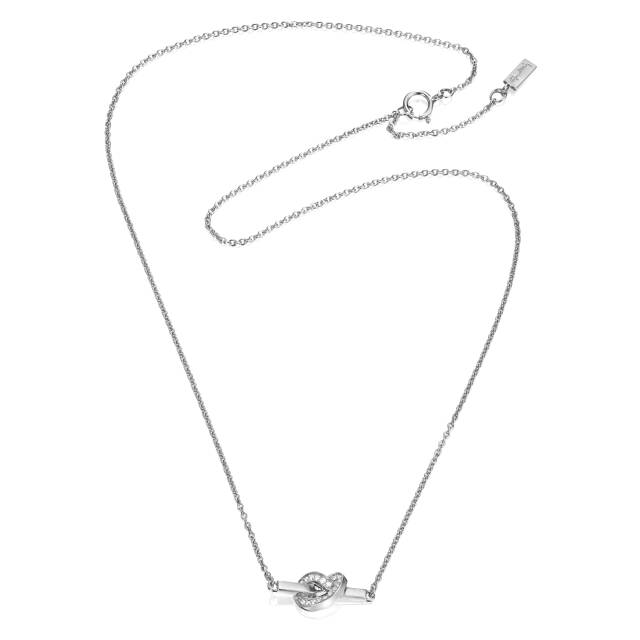 Love Knot & Stars Necklaces White gold 42-45 cm