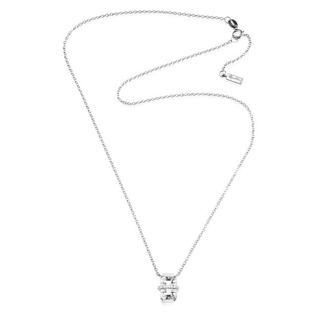 Little Bend Over - Crystal Quar Necklaces White gold 42-45 cm