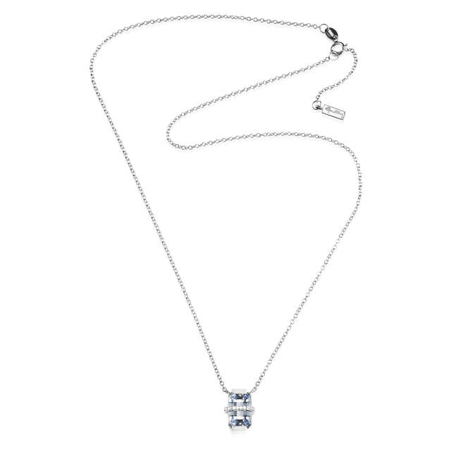 Little Bend Over - Aquamarine Necklaces White gold 42-45 cm