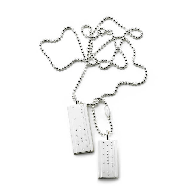 Make Love Not War Tags Pendant Silver