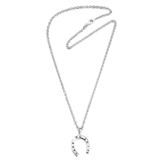 Take No Shit - Large Pendant Silver