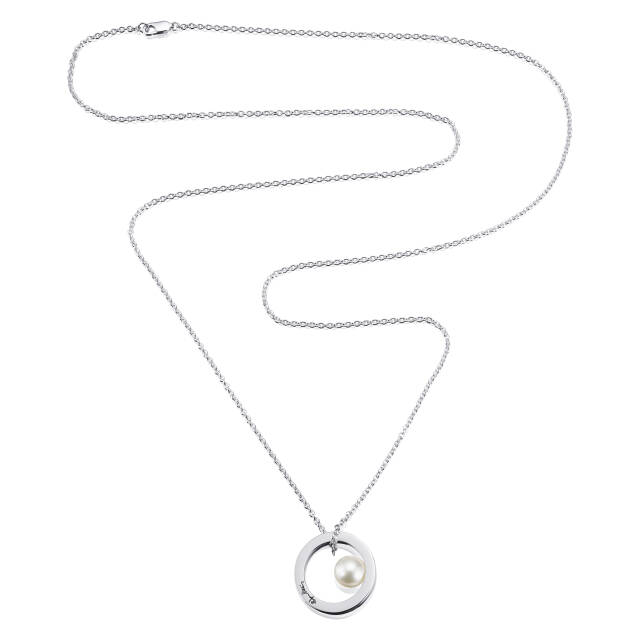 60's Pearl Long Pendant Silver