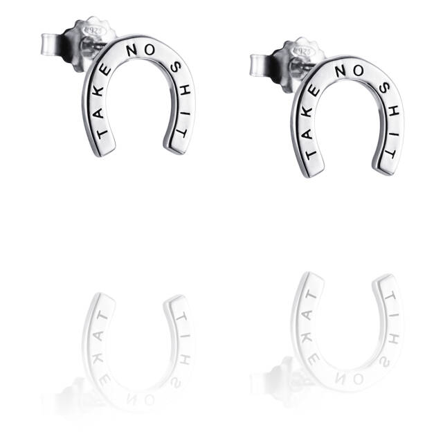 Take No Shit Earring Silver