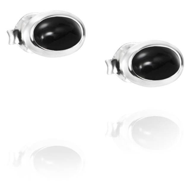 Love Bead Silver - Onyx Earring Silver