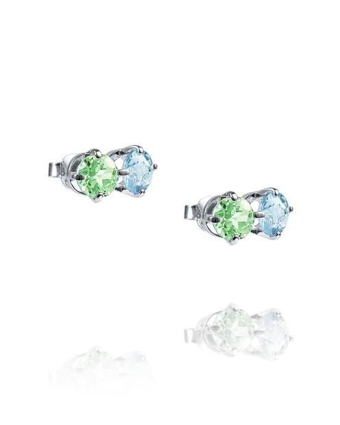The Sea & I Earring Silver Green Sapphire/Topaz