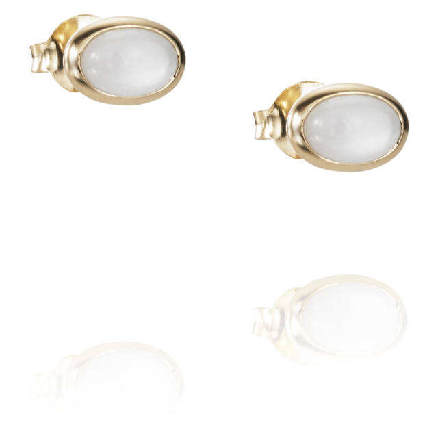 Love Bead - Moonstone Earring Gold