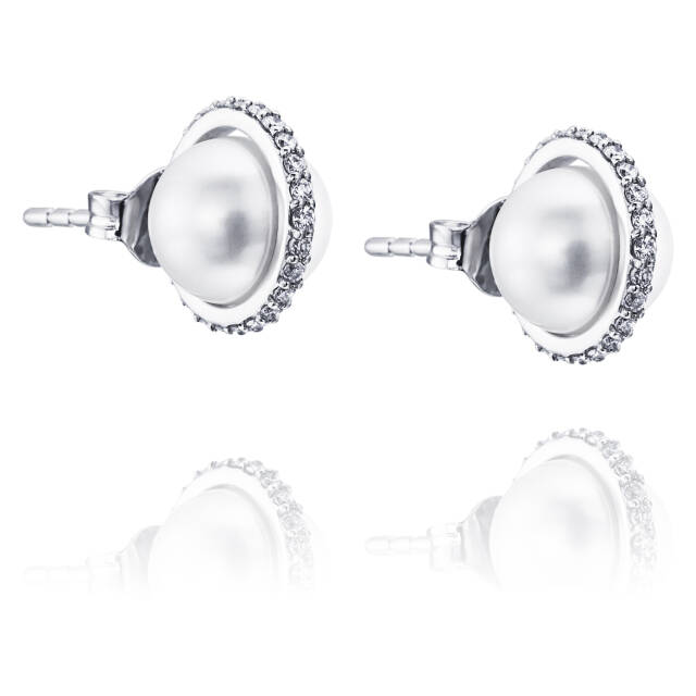 Day Pearl & Stars Earring White gold
