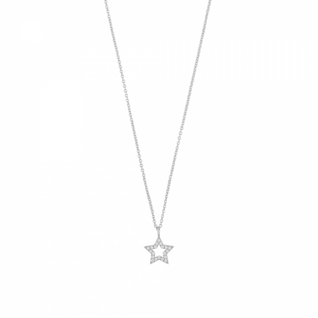 Wish pendant neck 42 Silver/clear-42cm