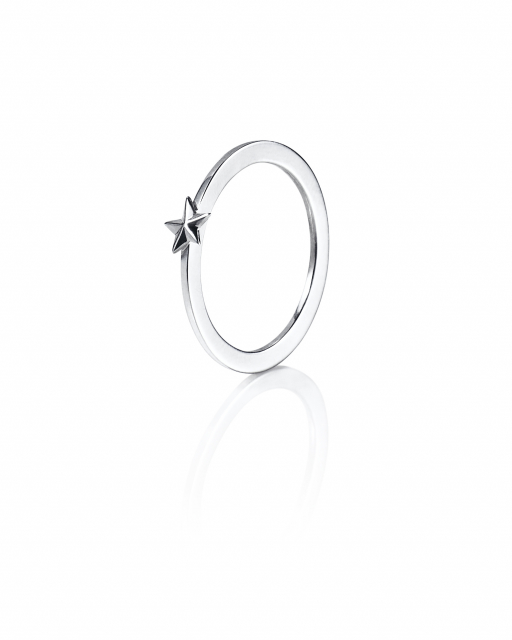 Micro catch a falling star ring Silver