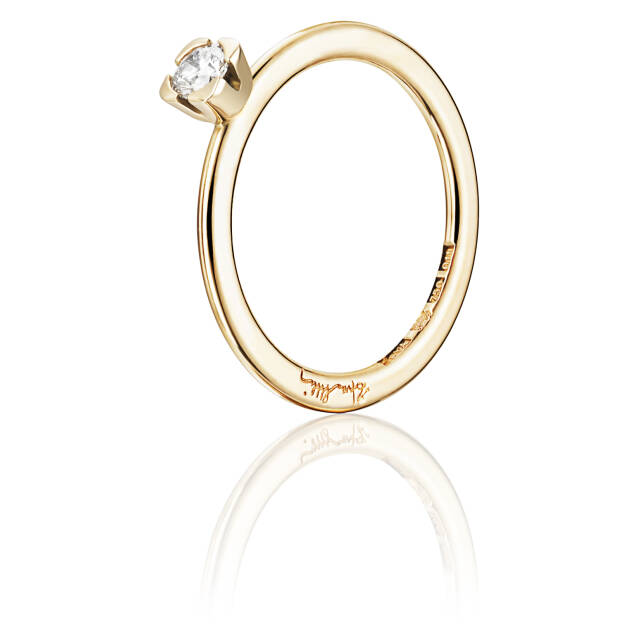 Love Bead Wedding 0.19 ct Diamonds Ring Gold