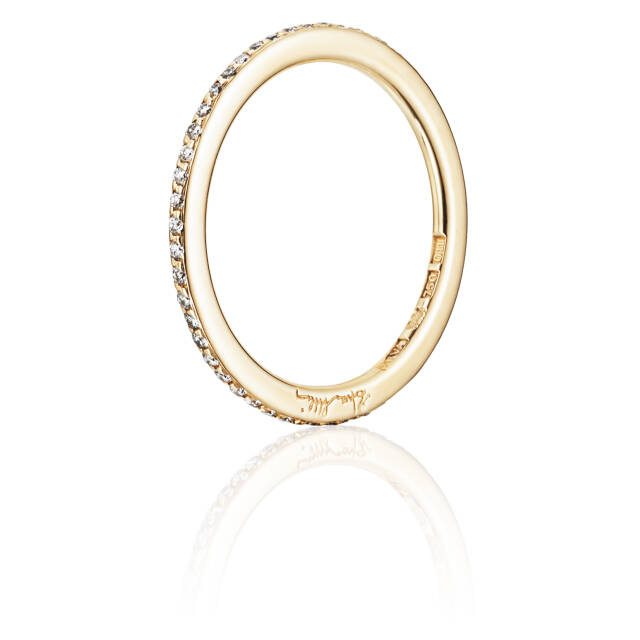 Love Bead & Stars Band Ring Gold