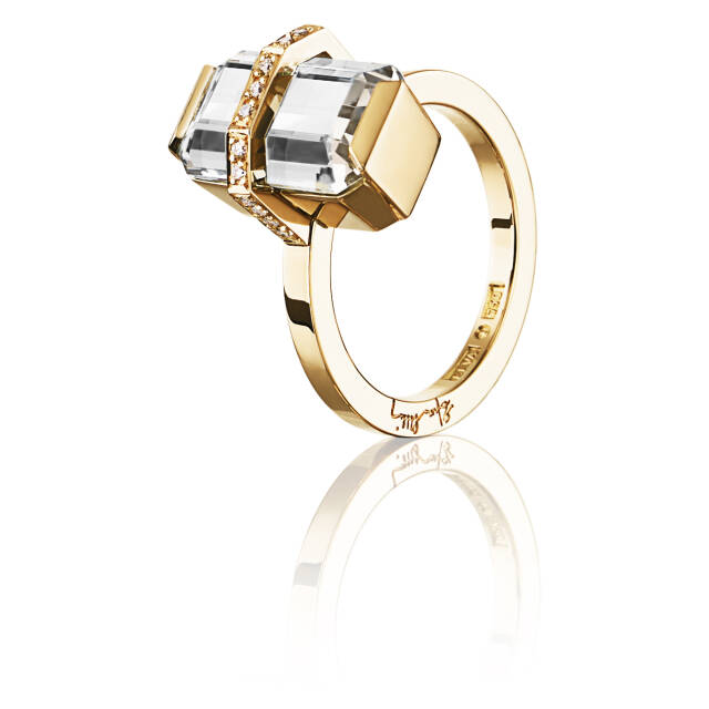 Little Bend Over - Crystal Quartz Ring Gold