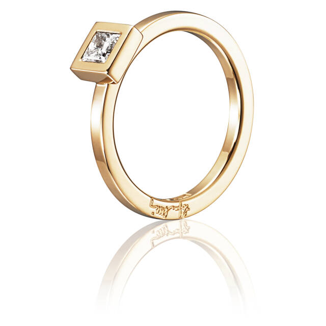 Princess Wedding Thin 0.30 ct Diamonds Ring Gold