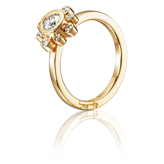 Sweet Hearts Crown 0.30 ct Diamonds Ring Gold