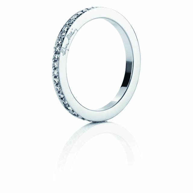Stars & Signature Thin Ring White gold