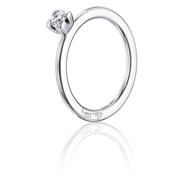 Love Bead Wedding 0.19 ct Diamonds Ring White gold