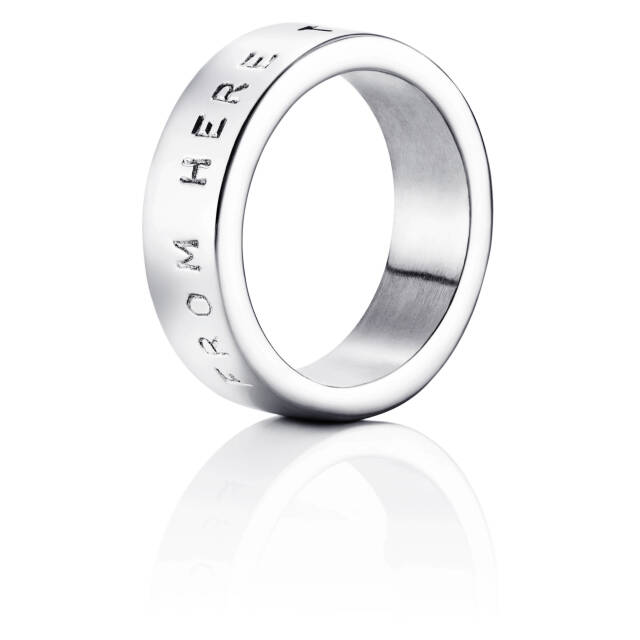 From Here To Eternity Stamped Ring White gold