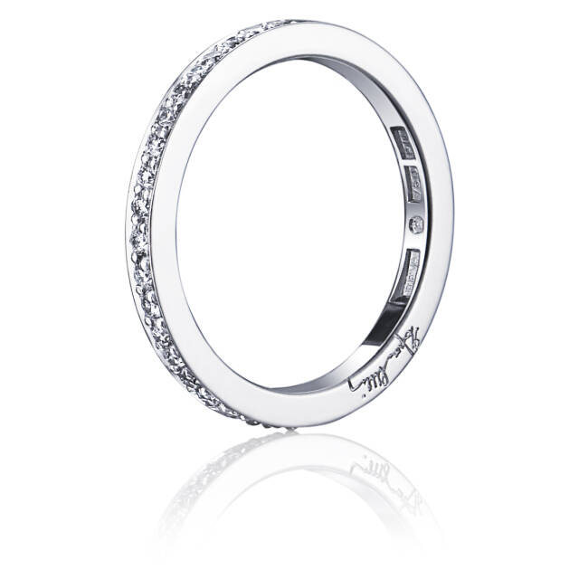 21 Stars & Signature Thin Ring White gold