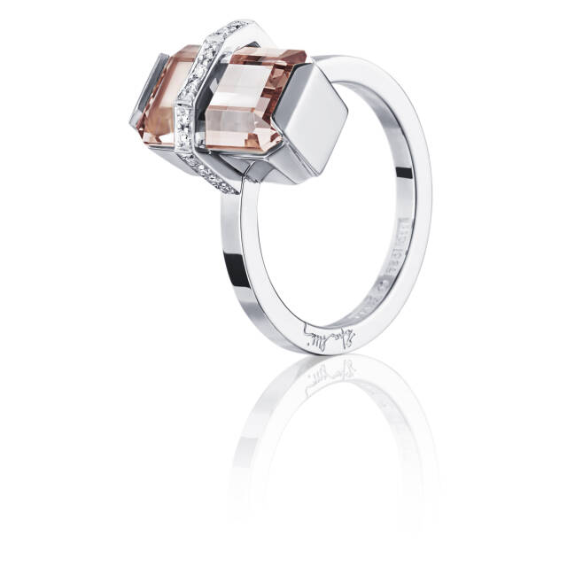 Little Bend Over - Morganite Ring White gold