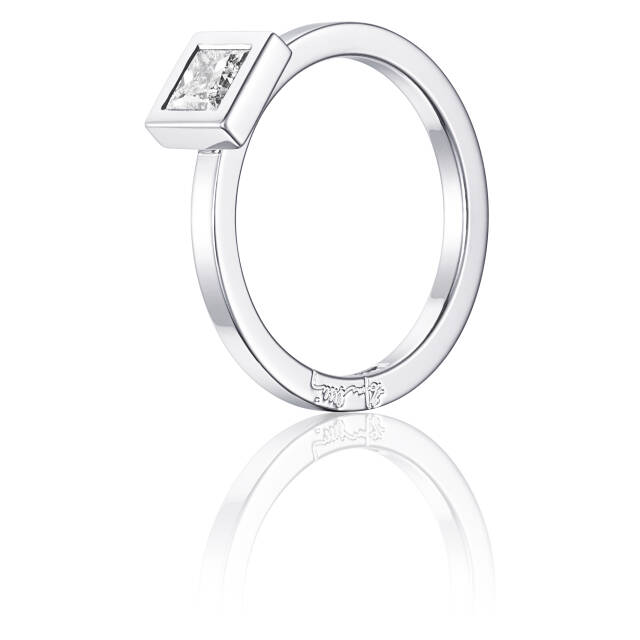 Princess Wedding Thin 0.40 ct Diamonds Ring White gold