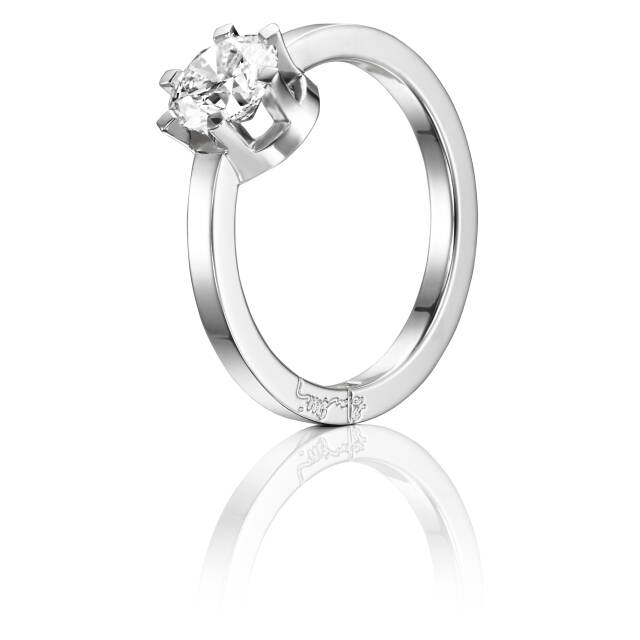 Crown Wedding 1.0 ct Diamonds Ring White gold