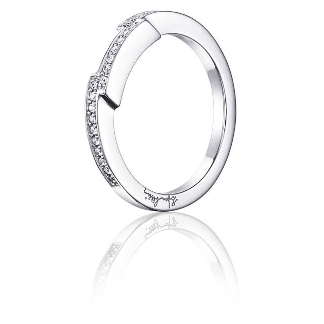 Deco Thin Ring White gold