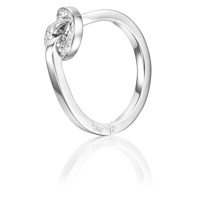 Love Knot & Stars Ring White gold