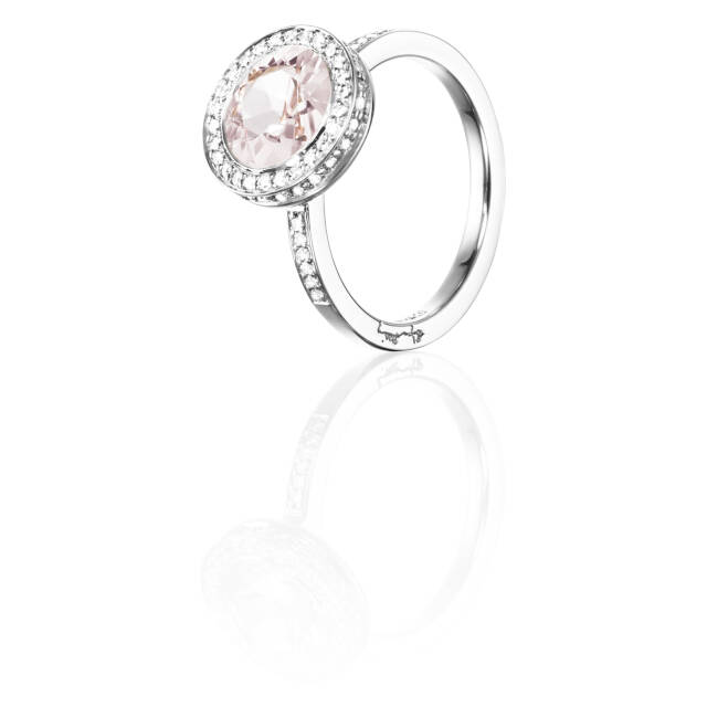 Halo - Morganite Ring White gold