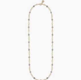 Lara small stone chain Necklace Gold