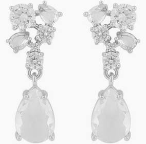 River small pendant earrings silver