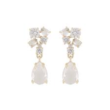 River small pendant earrings gold