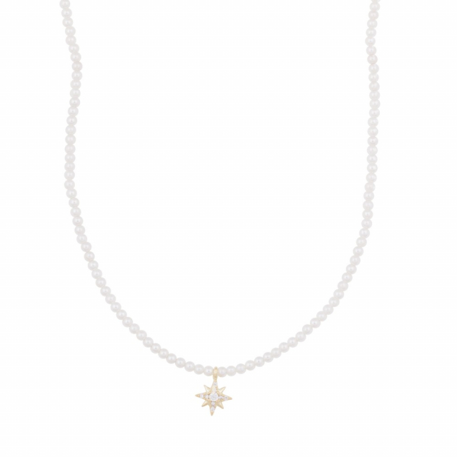 Stellaris pendant pearl neck gold