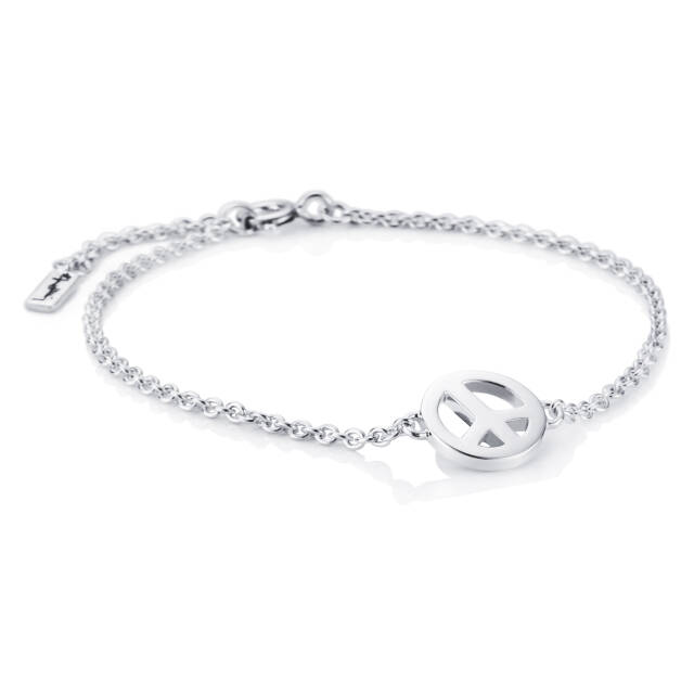Mini Peace Bracelets Silver 17-19 cm