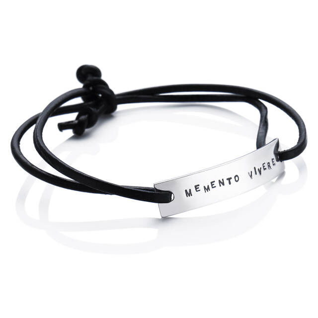 Memento Leather Bracelets Silver