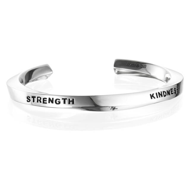 Strength & Kindness Cuff Bracelets Silver