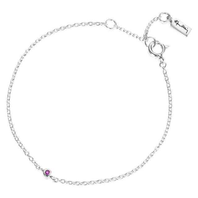 Micro Blink - Pink Sapphire Bracelets Silver 16-19 cm