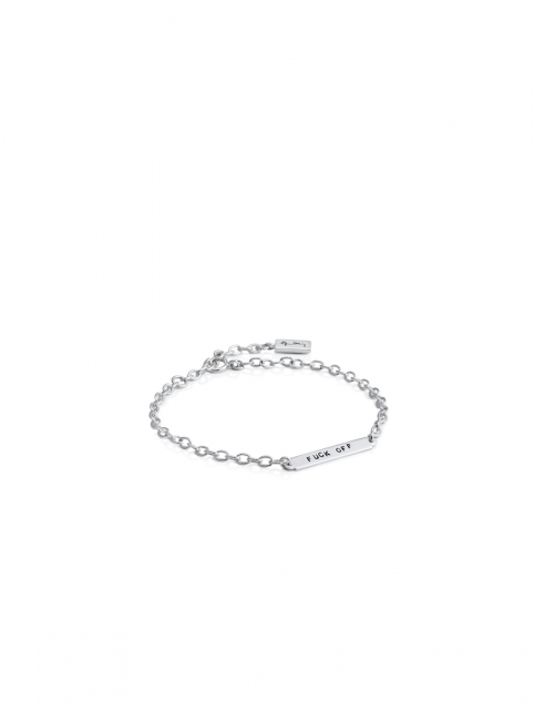Power Plates Bracelets - Fuck Off Silver 16-19 cm