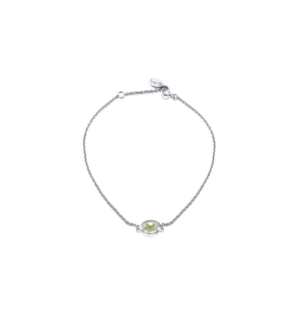 Love bead Bracelet Silver - green quartz